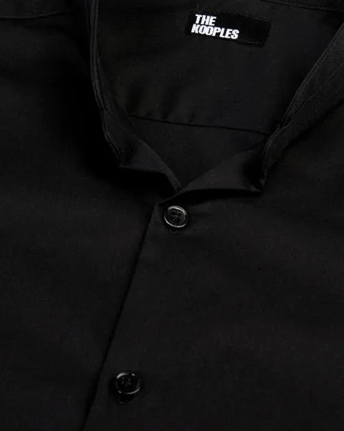 Men Shirts The Kooples Black Shirt In Smart Twill Black