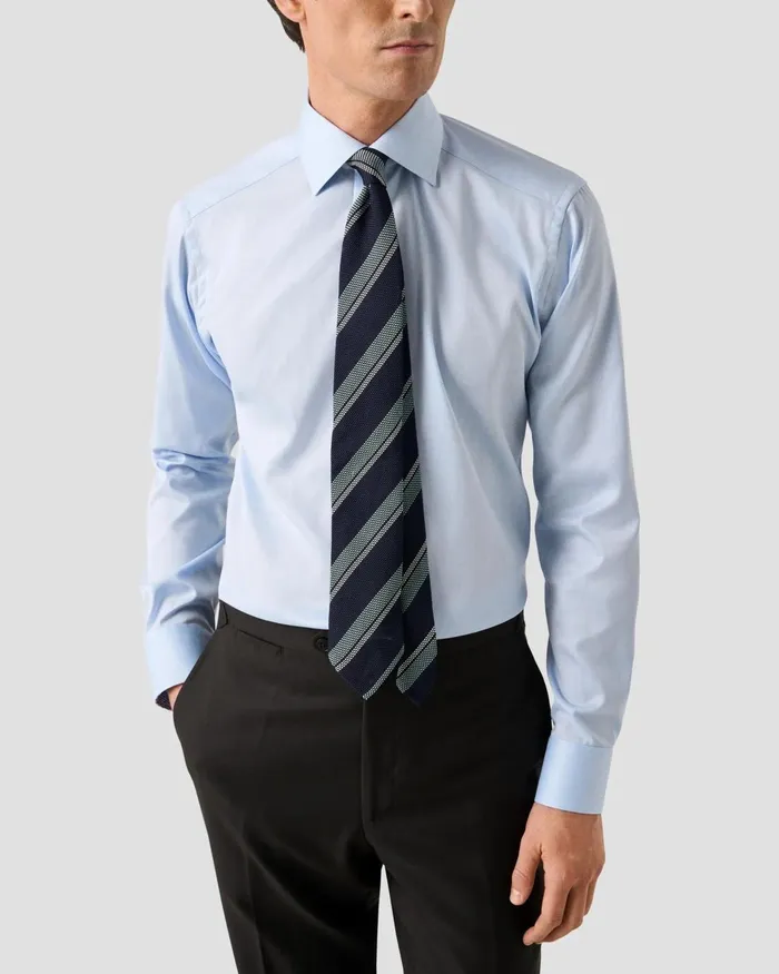 Men Signature Twill Effect Shirt Blue Eton Dress Shirts Men Signature Twill Effect Shirt Blue Eton Dress Shirts