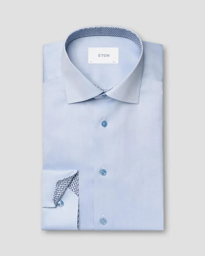 Men Signature Twill Effect Shirt Blue Eton Dress Shirts Men Signature Twill Effect Shirt Blue Eton Dress Shirts