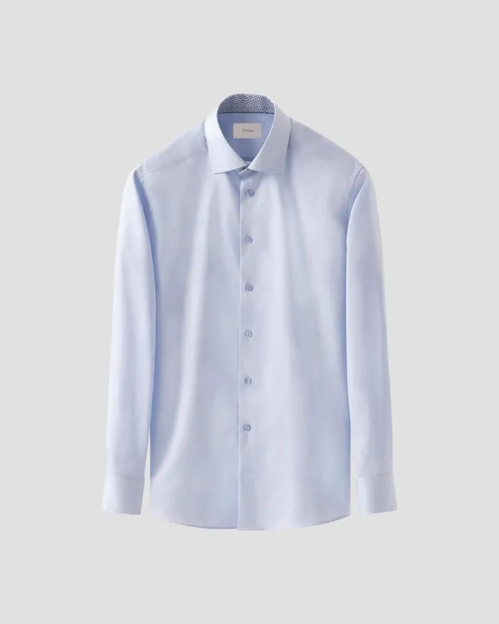 Men Signature Twill Effect Shirt Blue Eton Dress Shirts Men Signature Twill Effect Shirt Blue Eton Dress Shirts