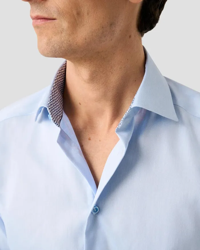 Men Signature Twill Effect Shirt Blue Eton Dress Shirts Men Signature Twill Effect Shirt Blue Eton Dress Shirts
