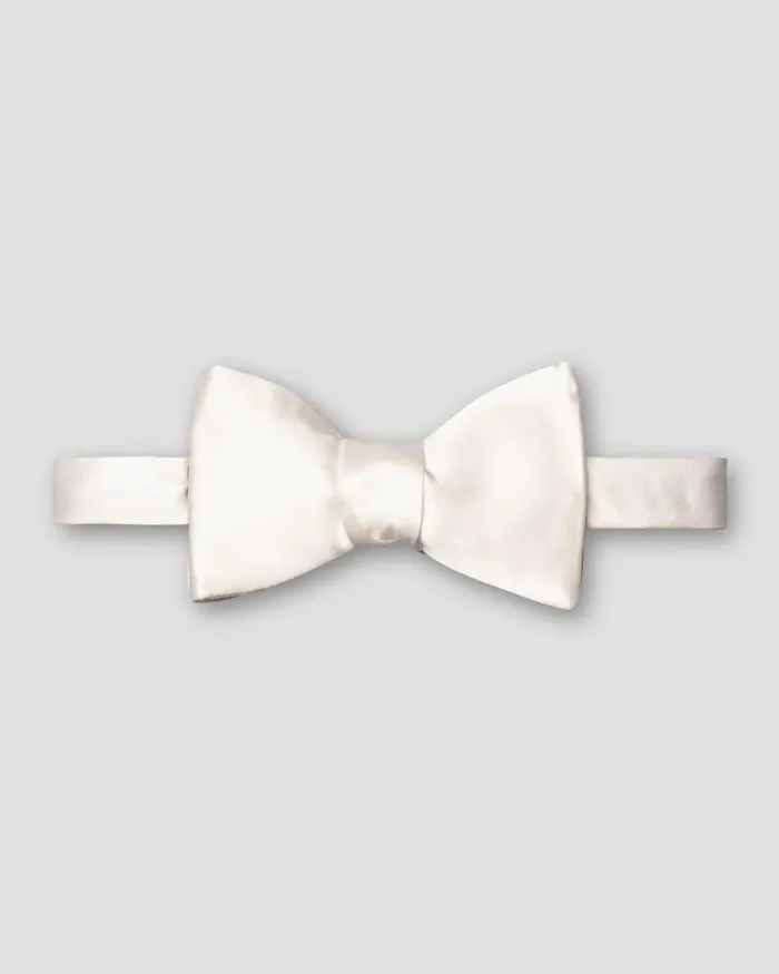 Men Silk Satin Bow Tie 8211 Ready Tied Off White Eton Bow Ties