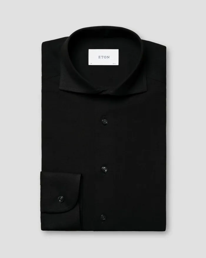 Men Solid Cotton FourWay Stretch Shirt Black Eton Dress Shirts Men Solid Cotton FourWay Stretch Shirt Black Eton Dress Shirts