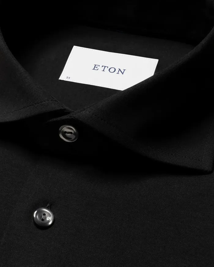 Men Solid Cotton FourWay Stretch Shirt Black Eton Dress Shirts Men Solid Cotton FourWay Stretch Shirt Black Eton Dress Shirts