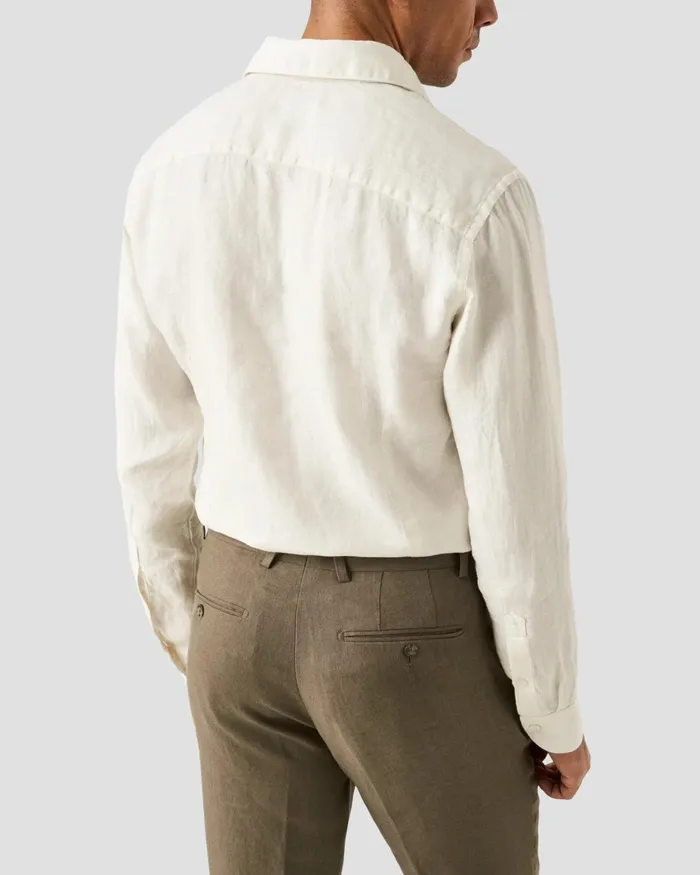 Men Solid Twill Linen Shirt White Eton Casual Shirts Men Solid Twill Linen Shirt White Eton Casual Shirts