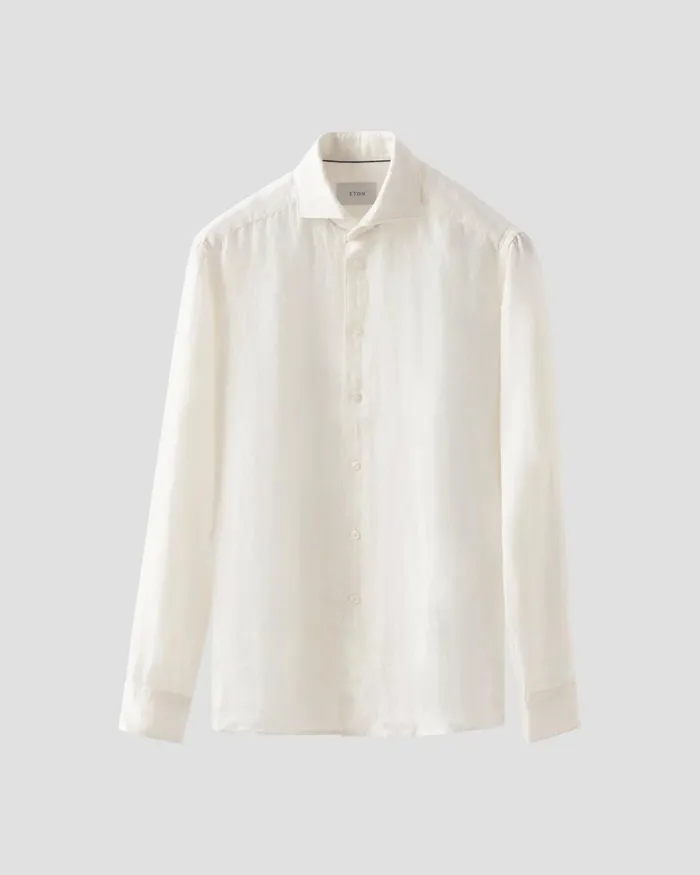Men Solid Twill Linen Shirt White Eton Casual Shirts Men Solid Twill Linen Shirt White Eton Casual Shirts