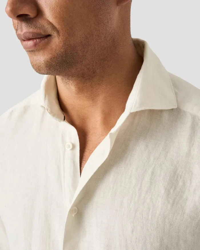 Men Solid Twill Linen Shirt White Eton Casual Shirts Men Solid Twill Linen Shirt White Eton Casual Shirts