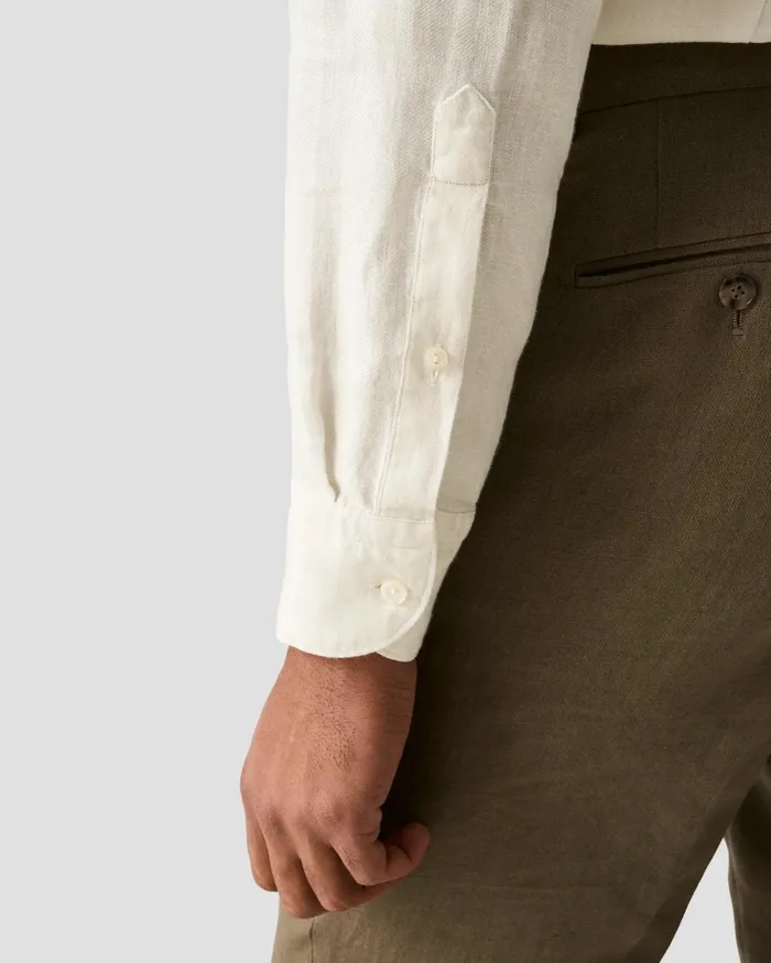 Men Solid Twill Linen Shirt White Eton Casual Shirts Men Solid Twill Linen Shirt White Eton Casual Shirts