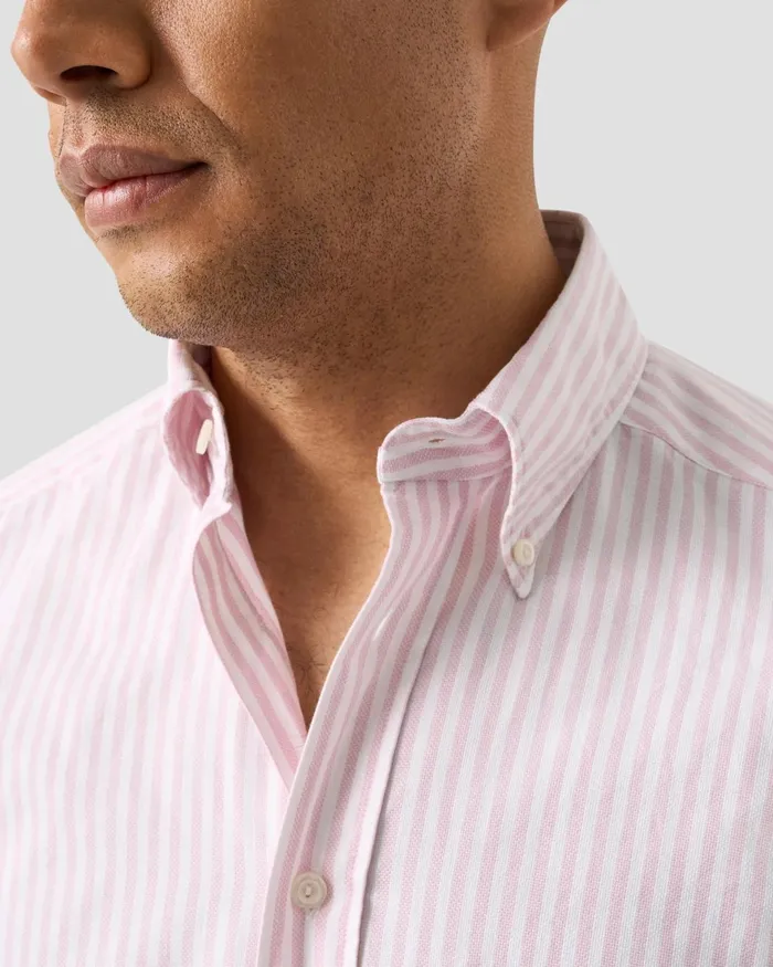 Men Striped Royal Oxford Shirt Pink Eton Casual Shirts Men Striped Royal Oxford Shirt Pink Eton Casual Shirts