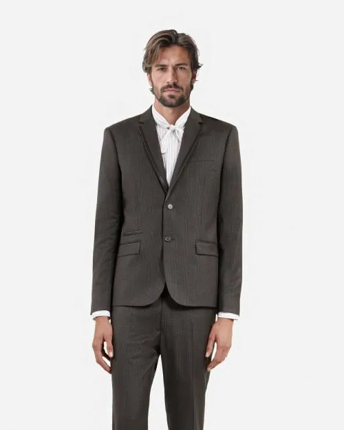 Men Suits The Kooples Gray Prince Of Wales Wool Suit Jacket Dark Grey