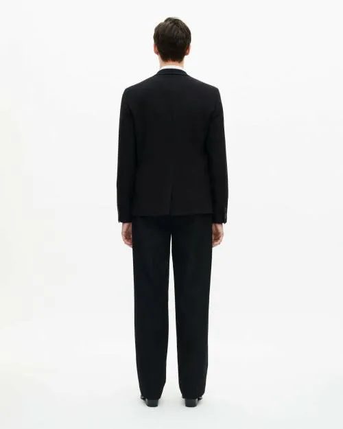 Men Suits The Kooples StraightCut Black Wool PiquEacute Jacket Black