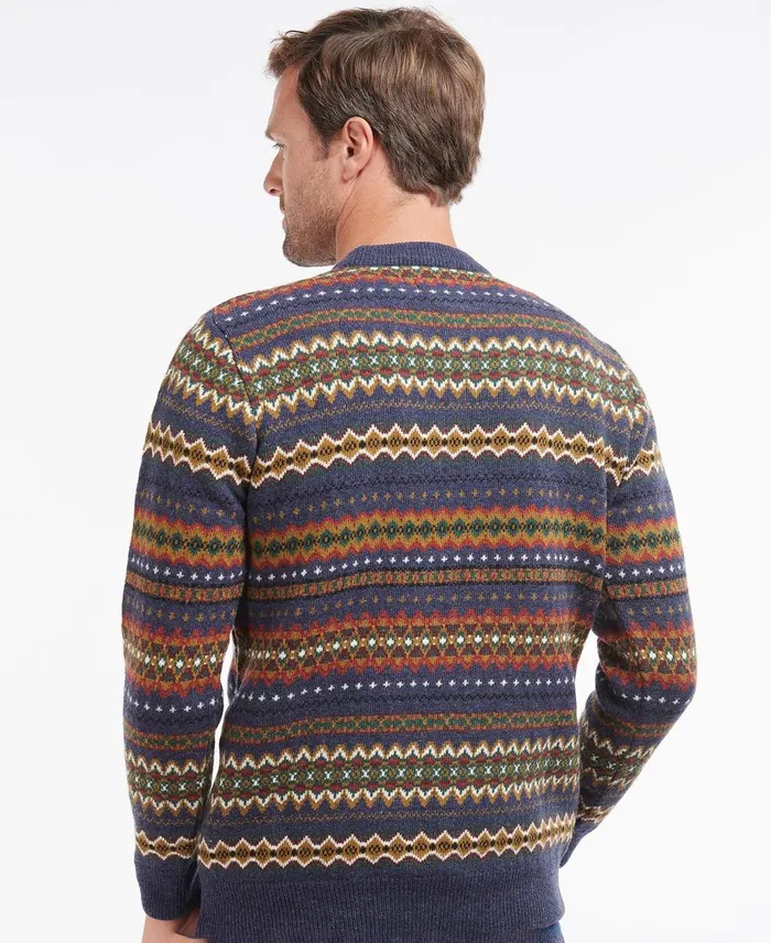 Men Sweaters Barbour Case Fairisle Crew Neck Sweater Midnight Men Sweaters Barbour Case Fairisle Crew Neck Sweater Midnight