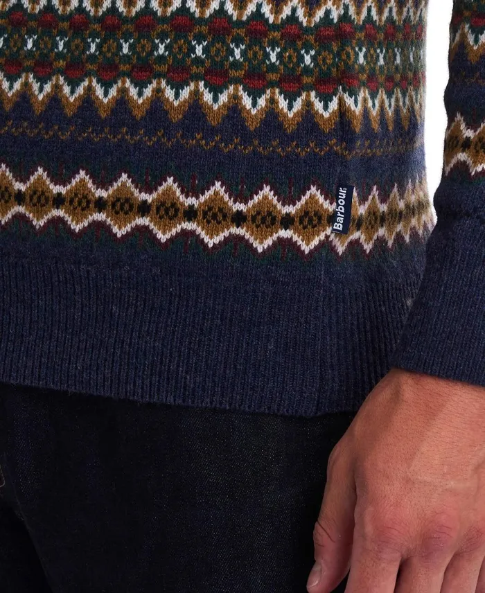 Men Sweaters Barbour Case Fairisle Crew Neck Sweater Midnight Men Sweaters Barbour Case Fairisle Crew Neck Sweater Midnight