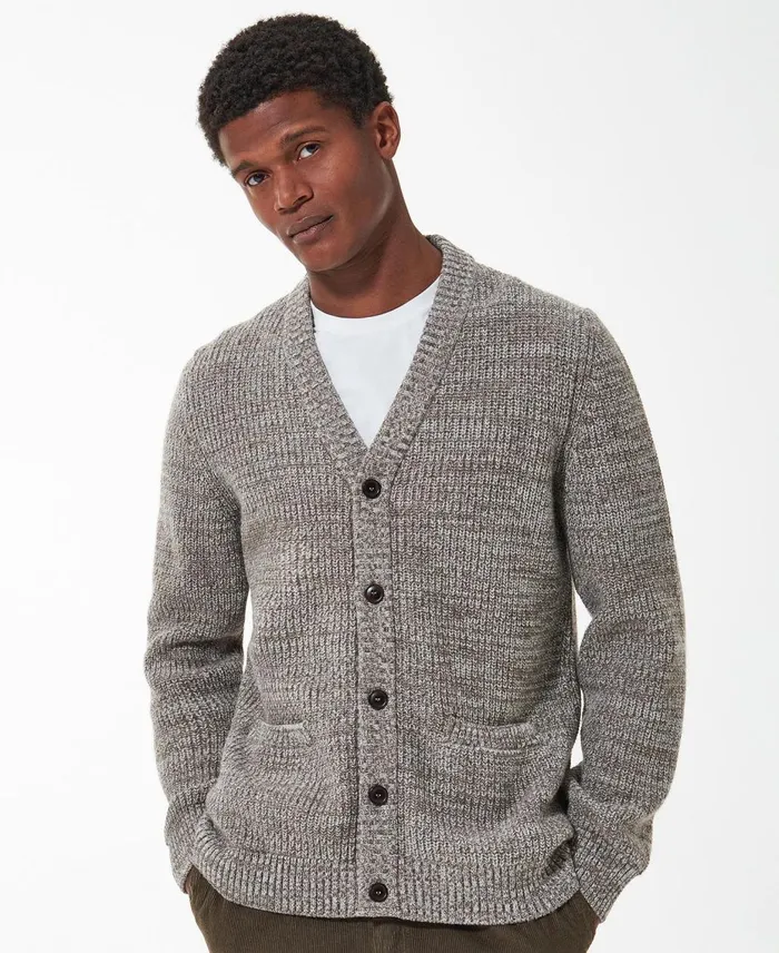 Men Sweaters Barbour Sid Knitted Cardigan Navy Marl