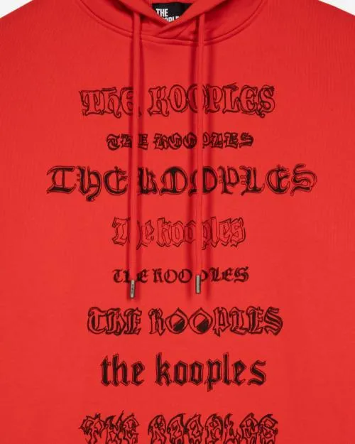 Men Sweatshirts The Kooples Red Hooded Sweatshirt With Screen Print Red