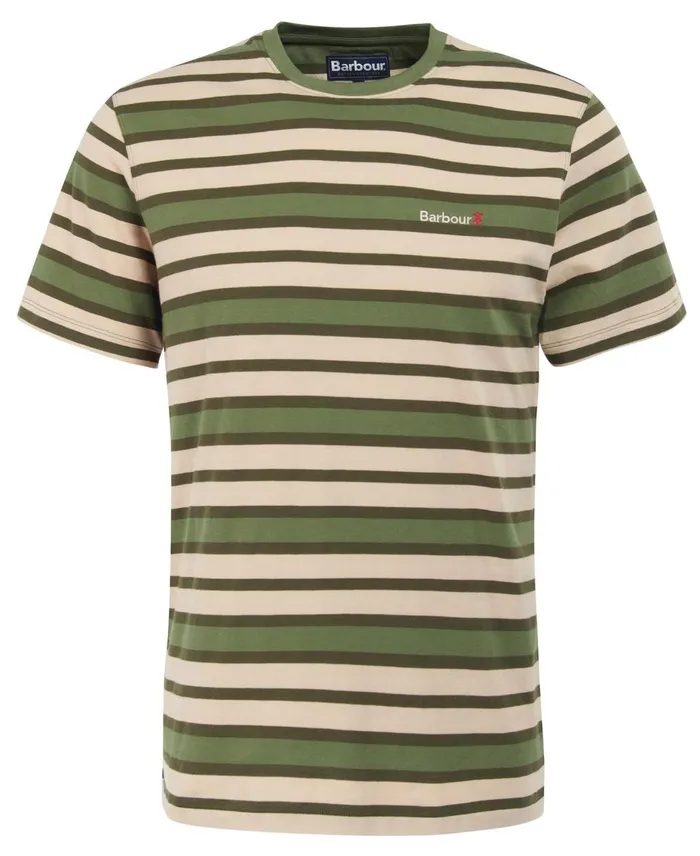 Men TShirts Barbour Crundale Stripe TShirt Burnt Olive Men TShirts Barbour Crundale Stripe TShirt Burnt Olive