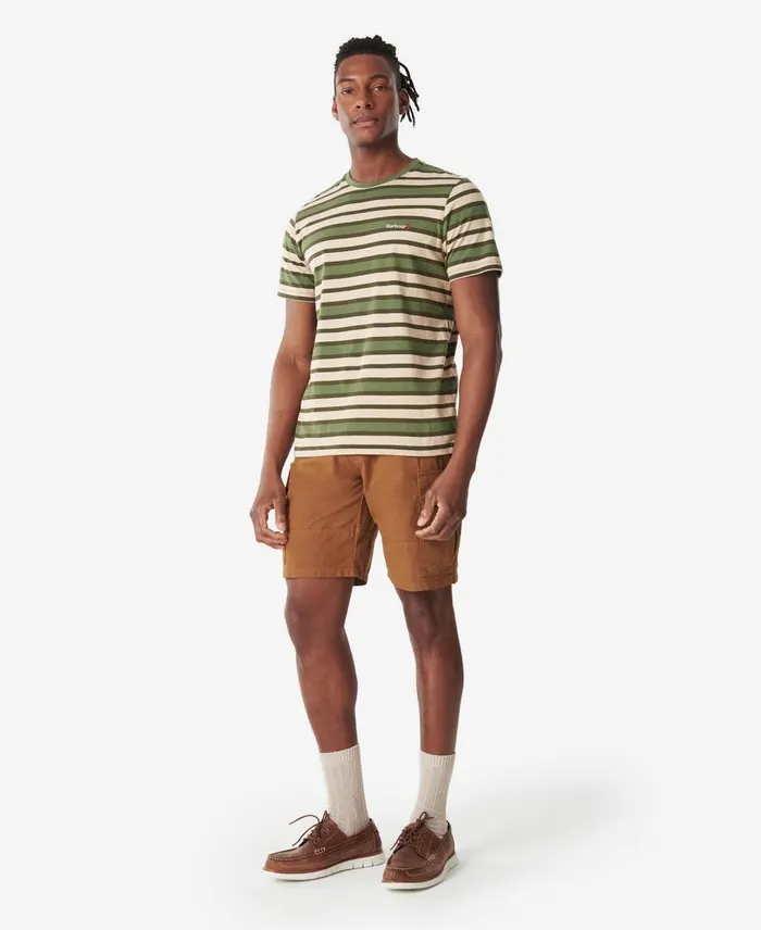 Men TShirts Barbour Crundale Stripe TShirt Burnt Olive Men TShirts Barbour Crundale Stripe TShirt Burnt Olive