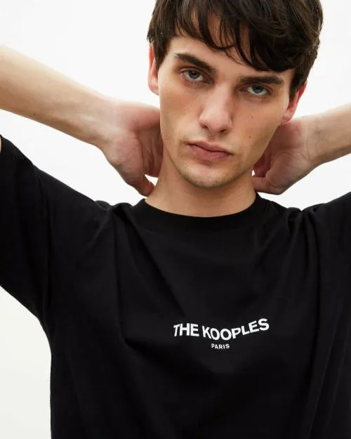Men Tshirts The Kooples Black Logo TShirt Black