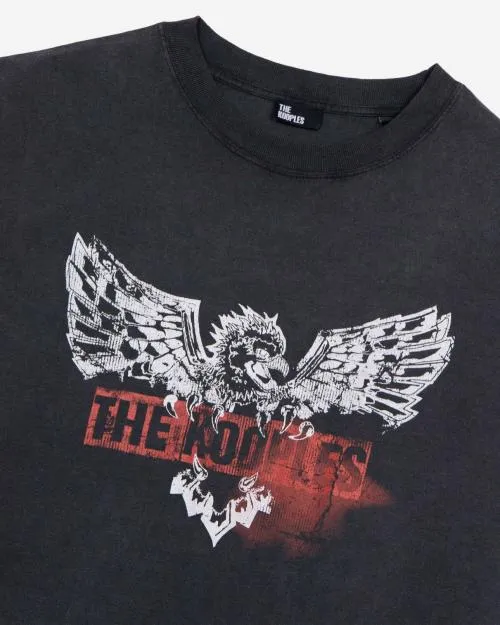 Men Tshirts The Kooples Black Screen Print TShirt Black Washed