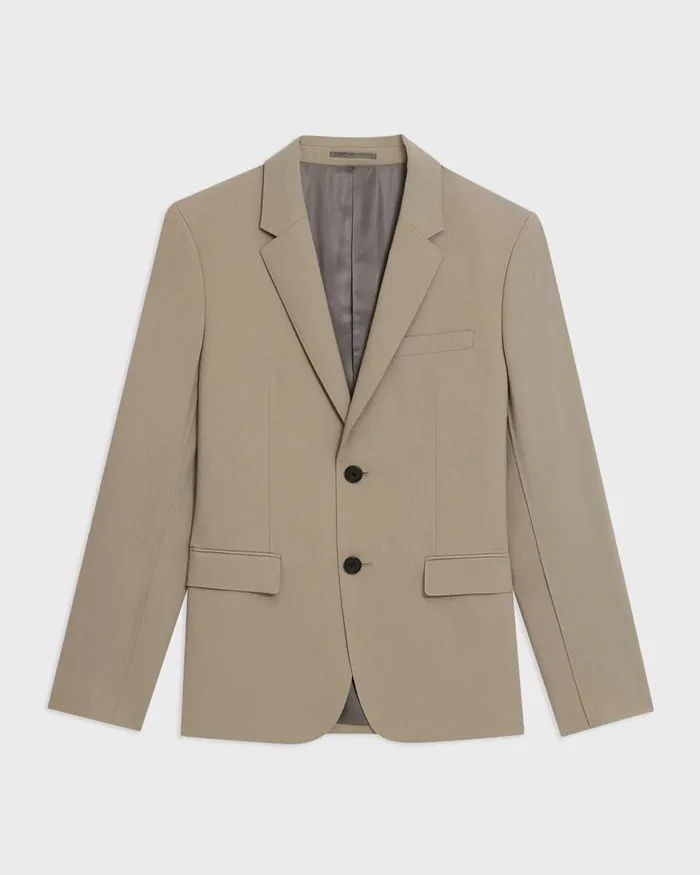 Men Theory Blazers Jackets Virgin Wool TwoButton Blazer Light Quarry