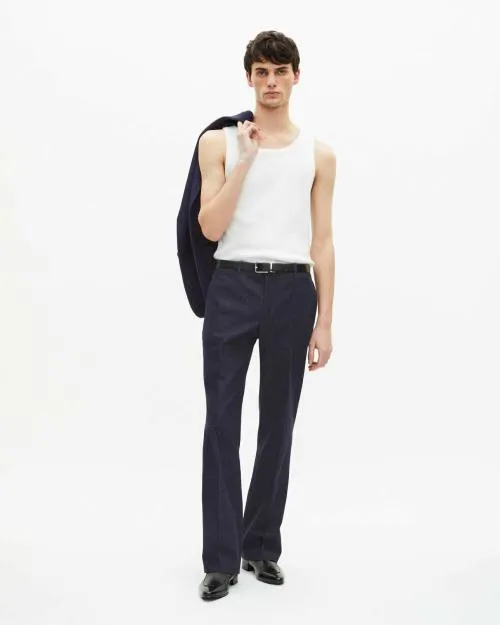 Men Trousers and Jeans The Kooples Blue DenimEffect Suit Pants Navy