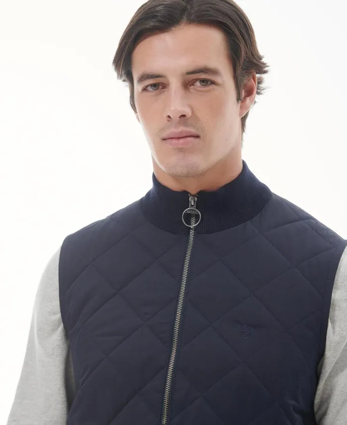 Men Vests Barbour Essential Box Quilt Gilet Charcoal Marl Men Vests Barbour Essential Box Quilt Gilet Charcoal Marl