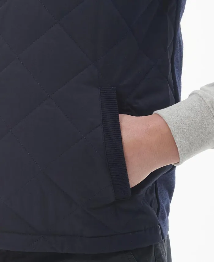 Men Vests Barbour Essential Box Quilt Gilet Charcoal Marl Men Vests Barbour Essential Box Quilt Gilet Charcoal Marl