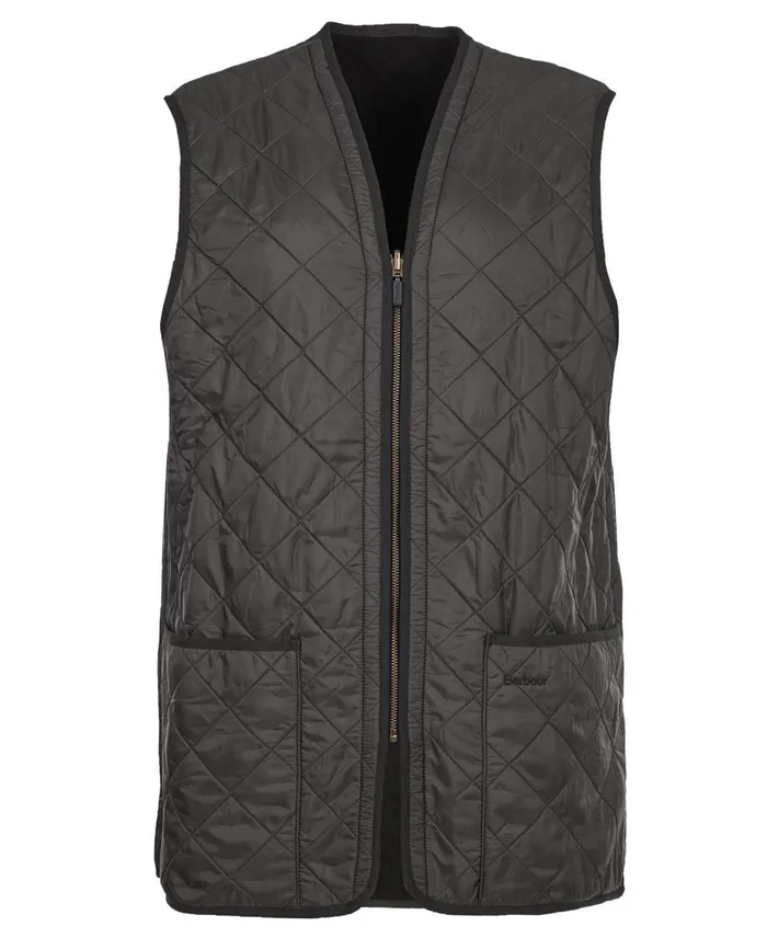 Men Vests Barbour Polarquilt WaistcoatZipIn Liner Black