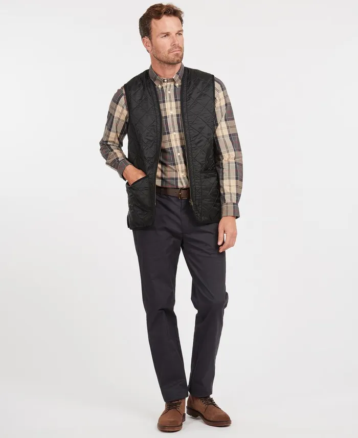 Men Vests Barbour Polarquilt WaistcoatZipIn Liner Black