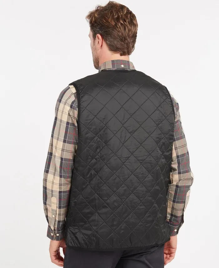 Men Vests Barbour Polarquilt WaistcoatZipIn Liner Black