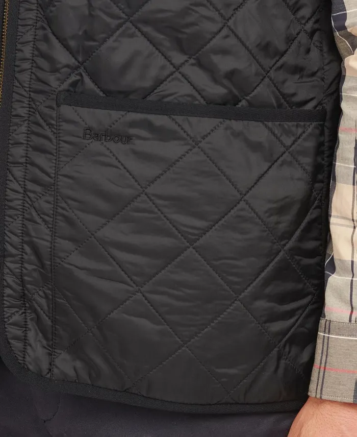 Men Vests Barbour Polarquilt WaistcoatZipIn Liner Black