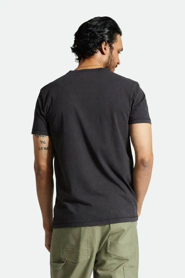 Men Vintage Reserve SS TShirt Black Sol Wash Brixton Polos and Henleys