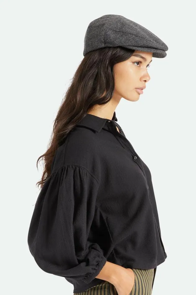 MenWomen Hooligan Flat Cap Greyblack Brixton Caps