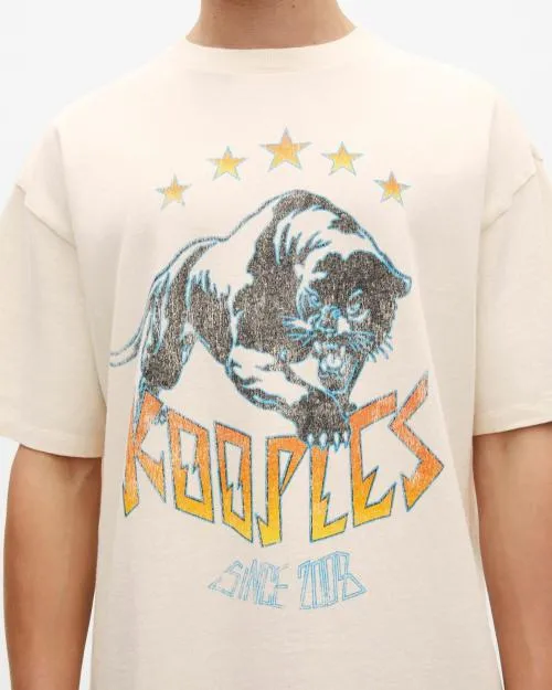 MenWomen Tshirts The Kooples Ecru Screen Print TShirt Ecru