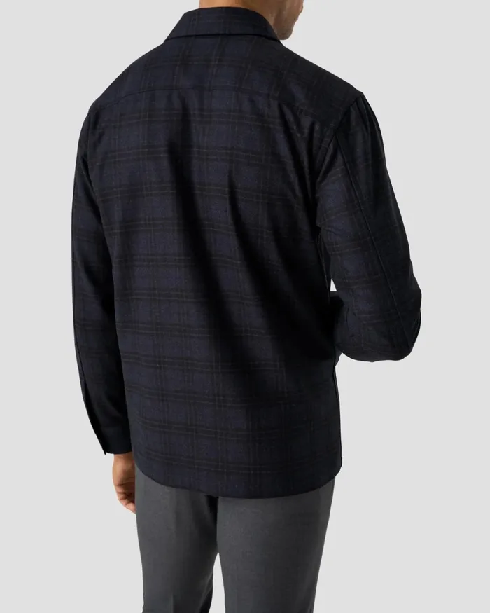 Men Wool Cashmere Overshirt Blue Eton Overshirts Men Wool Cashmere Overshirt Blue Eton Overshirts