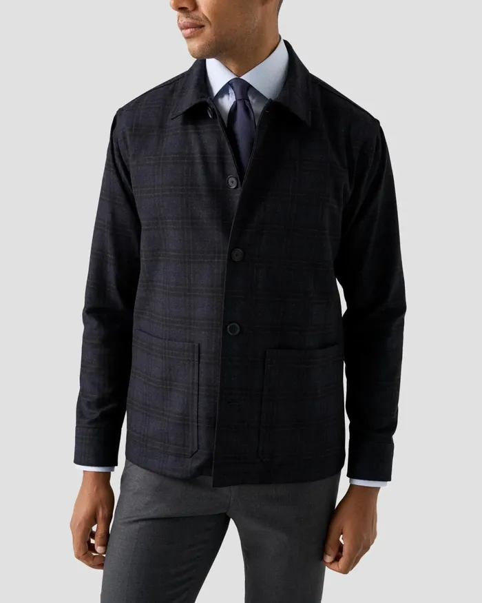 Men Wool Cashmere Overshirt Blue Eton Overshirts Men Wool Cashmere Overshirt Blue Eton Overshirts