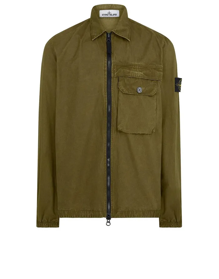 Mens 107Wn TCoOld Overshirt In Tobacco Stone Island Overshirts