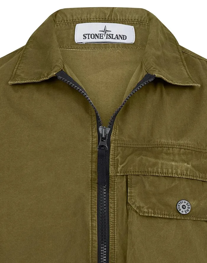 Mens 107Wn TCoOld Overshirt In Tobacco Stone Island Overshirts
