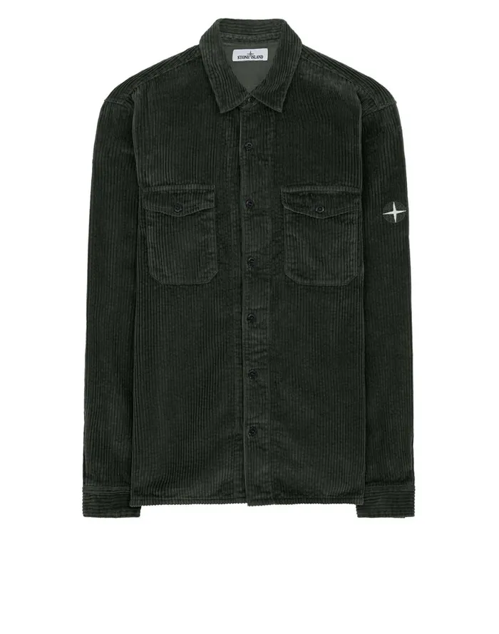 Mens 12111 Long Sleeve Shirt In Dark Forest Stone Island Shirts