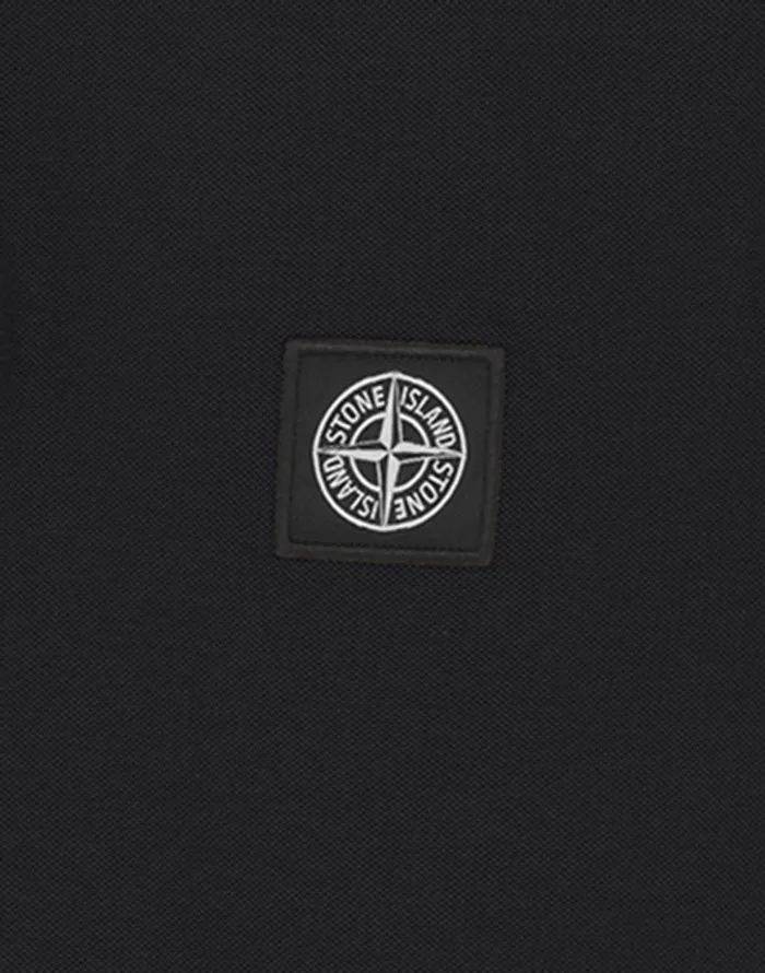 Mens 2Ss18 Long Sleeve Polo Shirt In Black Stone Island Polo Shirts