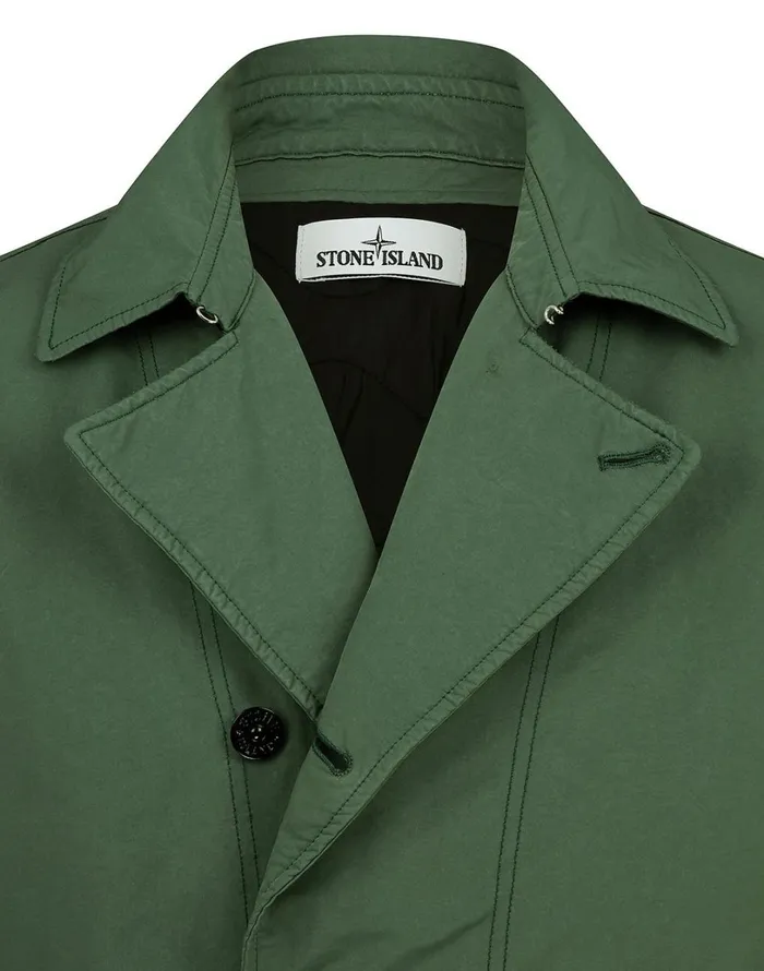 Mens 42149 DavidTc With Primaloft Insulation Technology Short Trench Coat In Dark Forest Stone Island Coats 038 Jackets
