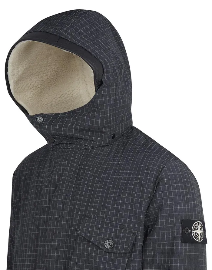 Mens 43499 Reflective Ripstop Chin With Detachable Lining Jacket In Black Stone Island Coats 038 Jackets
