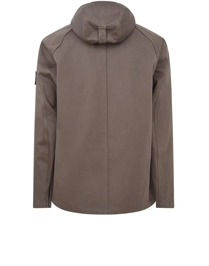 Mens 441F1 Raso Gommato Double Ghost Piece Hooded Jacket In Smoky Grey Stone Island Coats 038 Jackets