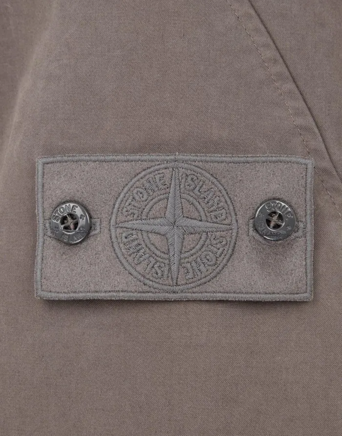 Mens 441F1 Raso Gommato Double Ghost Piece Hooded Jacket In Smoky Grey Stone Island Coats 038 Jackets