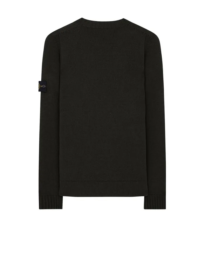 Mens 505A3 Lambswool Crewneck Knit In Dark Forest Stone Island Knitwear