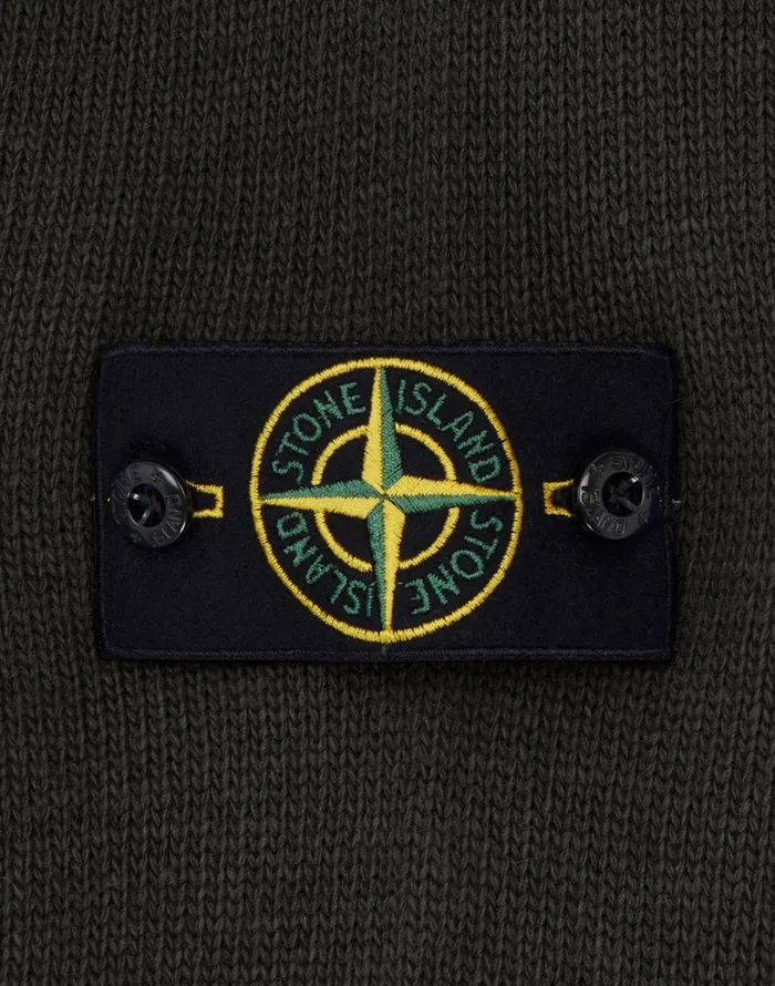 Mens 505A3 Lambswool Crewneck Knit In Dark Forest Stone Island Knitwear