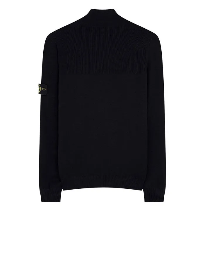 Mens 513A1 Knitted Cardigan In Black Stone Island Knitwear