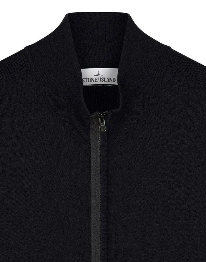 Mens 513A1 Knitted Cardigan In Black Stone Island Knitwear