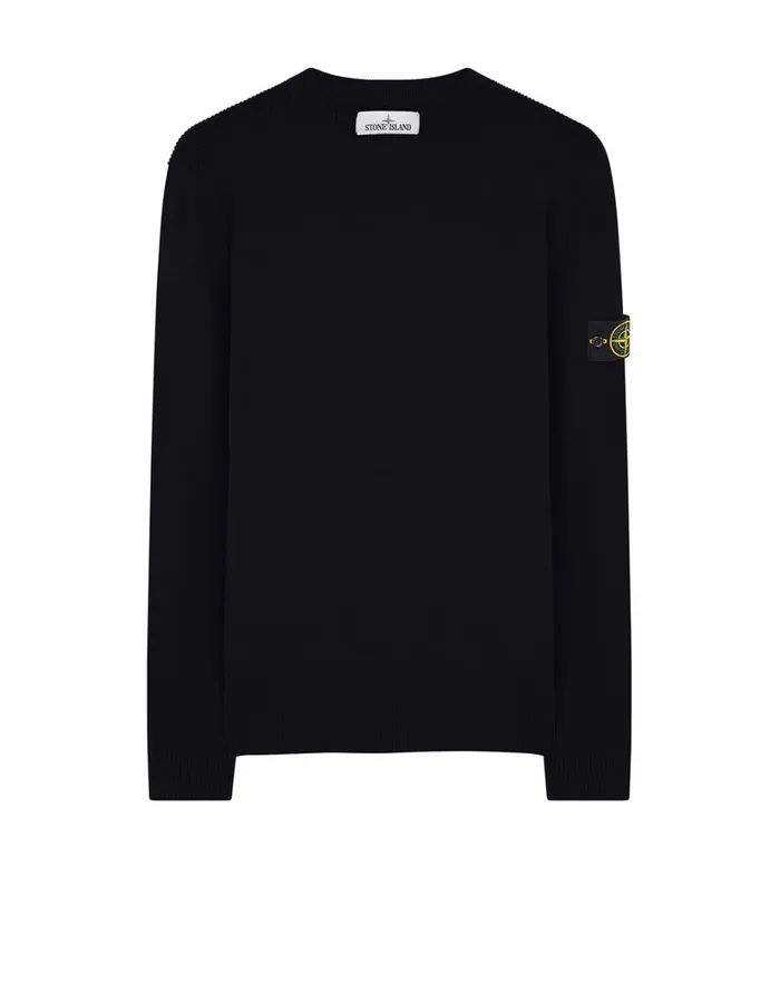Mens 591A1 Crewneck Knit In Black Stone Island Knitwear