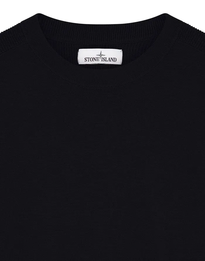 Mens 591A1 Crewneck Knit In Black Stone Island Knitwear
